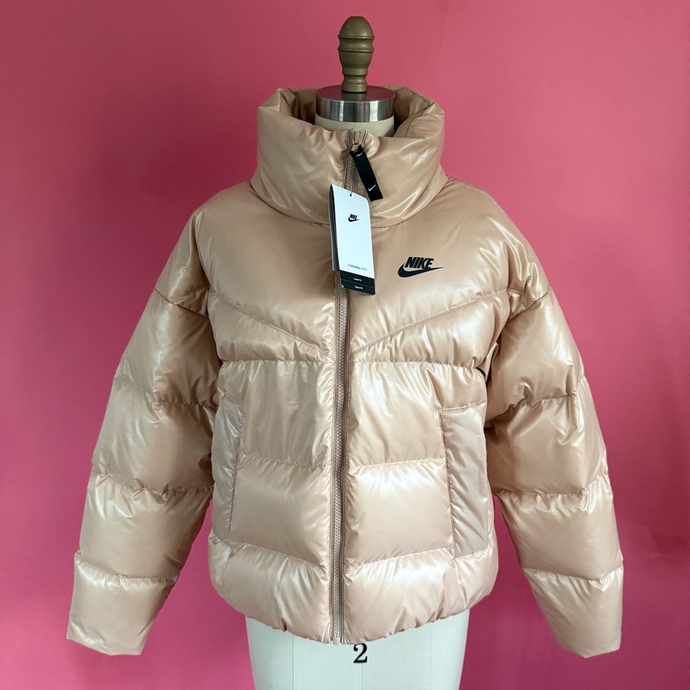 *NWT* Nike Therma-Fit City Puff Crop Statement Jacket -Beige XS